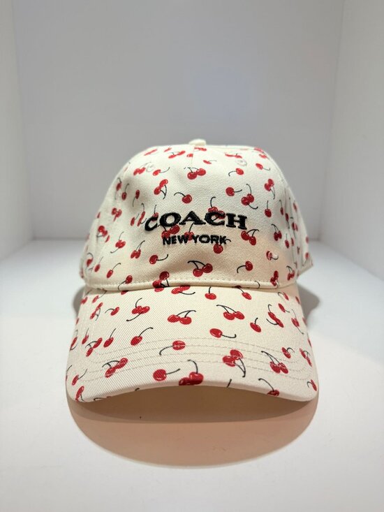 coach Micro Cherry Print Baseball Hat cfg52